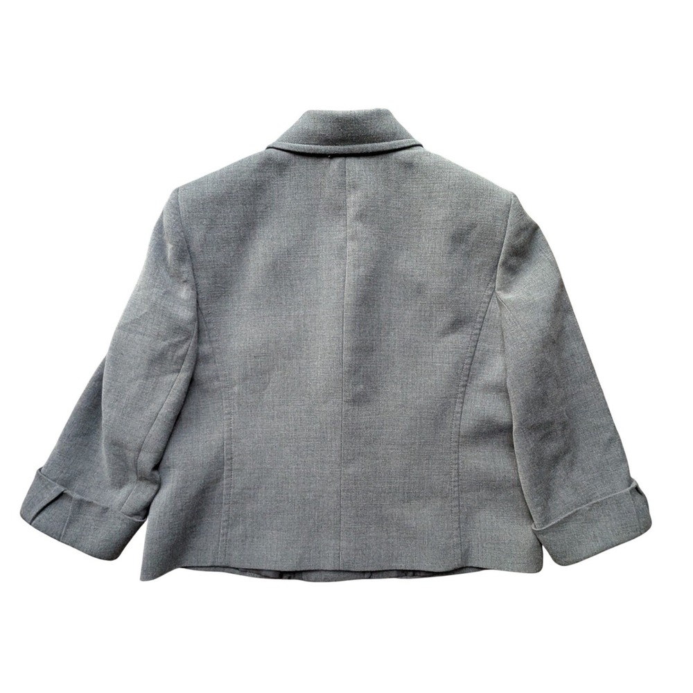 Tahari Grey Wool‎ Blend 3 Button Blazer Jacket Womens Petite 14P Career Academia - Picture 8 of 9